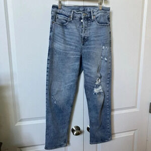 Old Navy Sky Hi Rita Straight Leg Distressed Jeans Womens  8